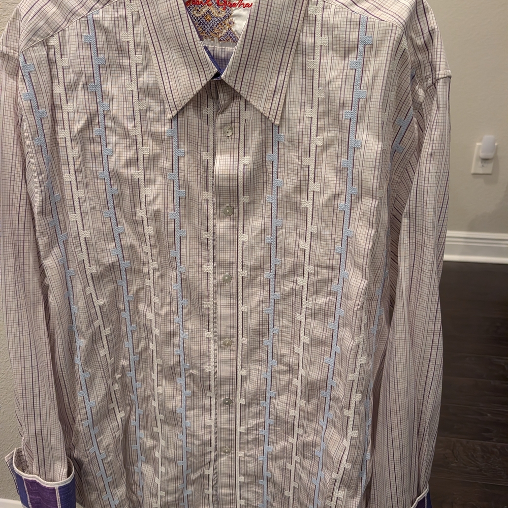 Robert Graham Suttle Geometric Shirt With Subdued Embroidery